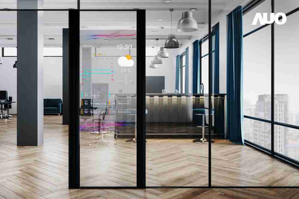 60吋Micro LED透明窗屏显示器，，，可依需求调整并延伸应用于不同场域，，包括汽车侧窗或家庭玄关、、智慧橱窗、、、、商业展示等面向，，，，提供丰富的信息娱乐内容